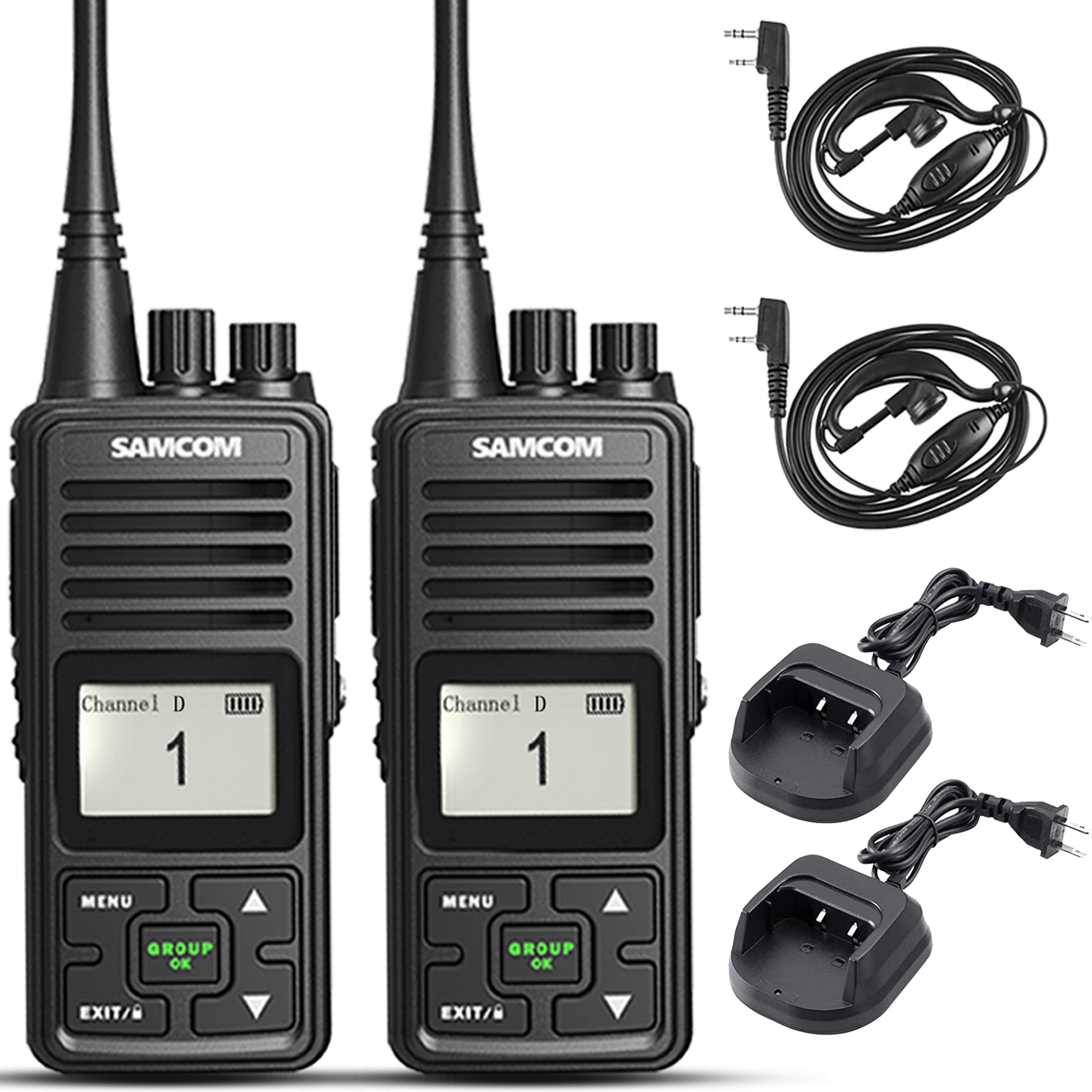 SAMCOM FPCN10A Two Way Radios Long Range 3000mAh High Power, Heavy Duty UHF Walkie Talkies 2 Way Radios Handheld with for Commercial Business Jobsite, Group Call, VOX, Programable, 2 Packs