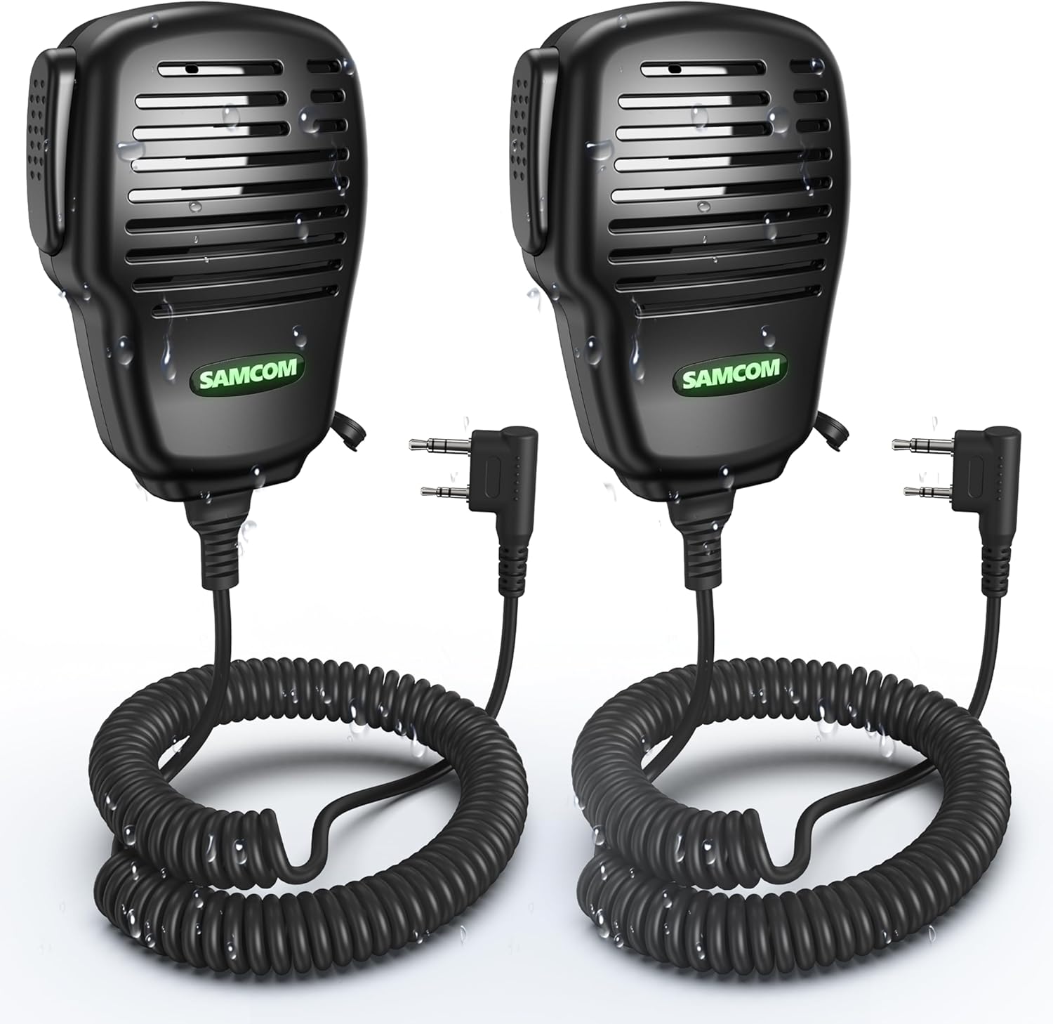 SAMCOM SCSP05 Waterproof IP67 Speaker Mic 2 Packs