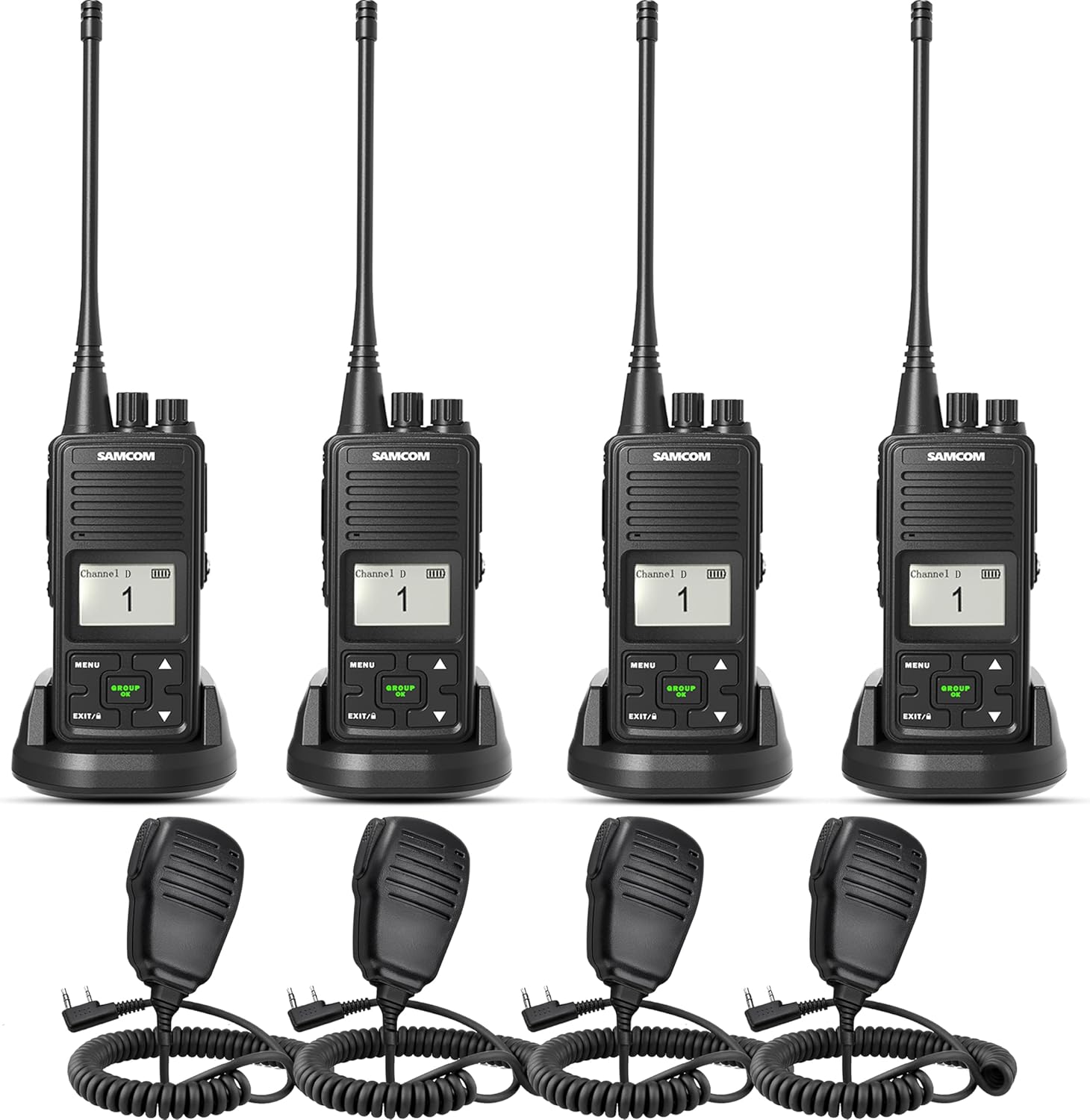 SAMCOM FPCN10A Professional UHF Walkie Talkies with 3000mAh High Power Battery
