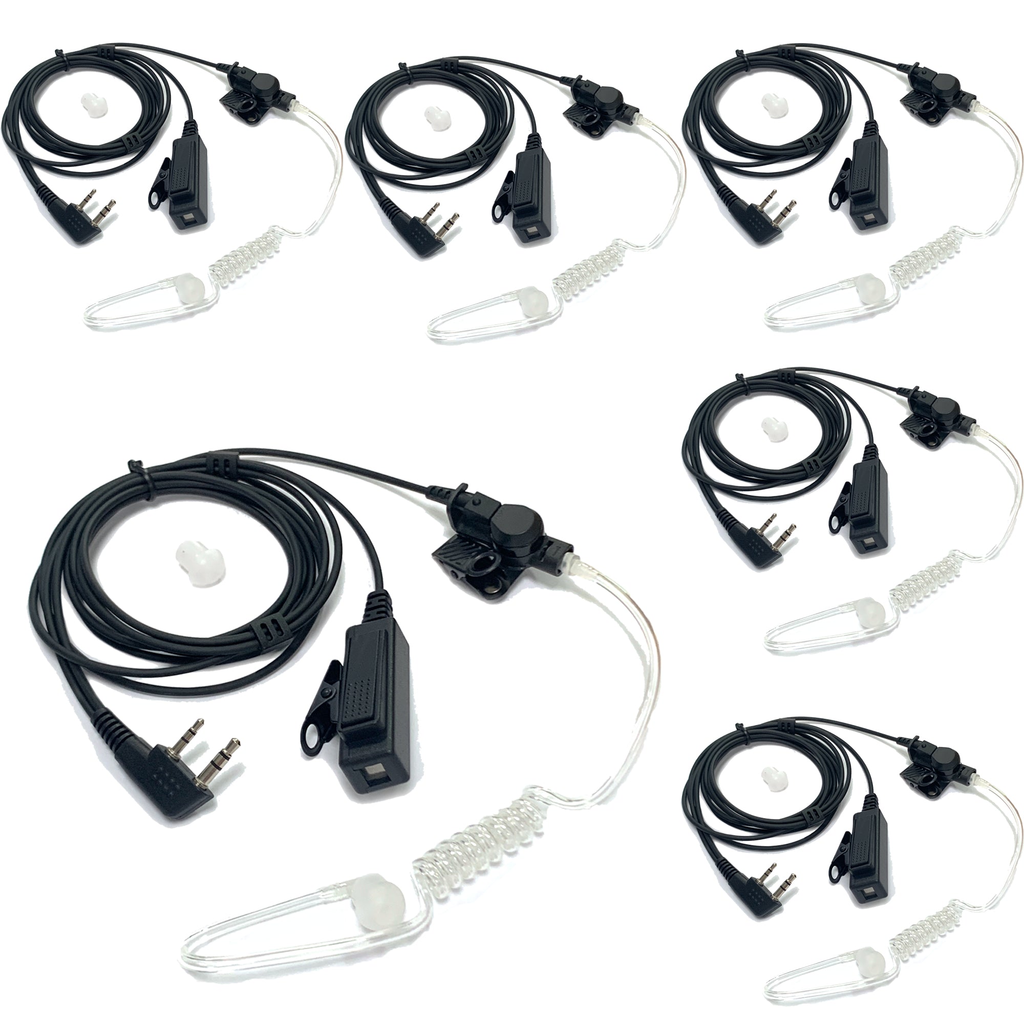 SAMCOM Surveillance Radio Earpiece with Mic for Two Way Radios, 2-Wire Air Tube Headset with Mic for Walkie Talkies, 2 Pin Hands-Free Earpieces Compatible with FPCN10A FPCN30A Radios
