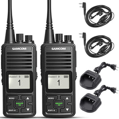 SAMCOM FPCN10A Two Way Radios Long Range 3000mAh High Power, Heavy Duty UHF Walkie Talkies 2 Way Radios Handheld with for Commercial Business Jobsite, Group Call, VOX, Programable, 2 Packs