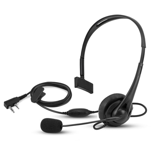 SAMCOM HSK01 Walkie Talkie 2 Pin Plug Headset with Boom Mic, 1 Pcs
