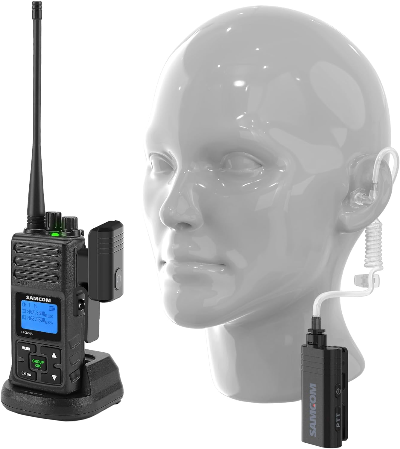 Samcom Sir SAMCOM Wireless Bluetooth Headset with Clear Acoustic Tube Earpiece