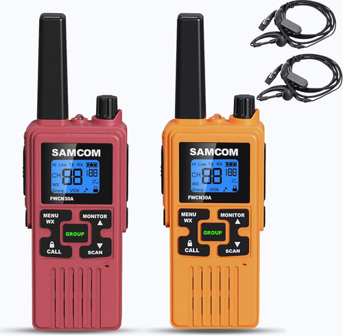 SAMCOM 2 Way Radios Long Range FRS Walkie Talkies for Adults,Red and Yellow