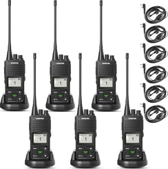 SAMCOM Radios FPCN10A Professional Business Walkie Talkies Heavy Duty with 3000mAh Large Capacity Battery 2 Way Radios with Earpiece (6-Pack)