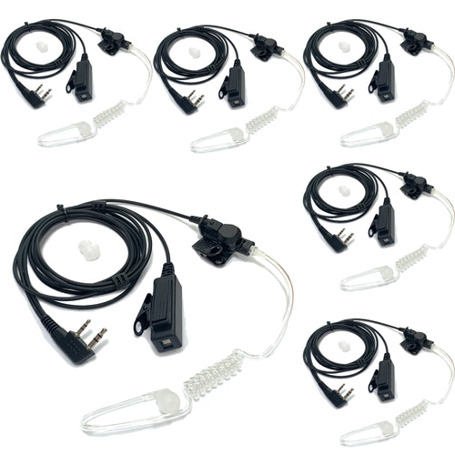 SAMCOM Surveillance Radio Earpiece with Mic for Two Way Radios, 2-Wire Air Tube Headset with Mic for Walkie Talkies, 2 Pin Hands-Free Earpieces Compatible with FPCN10A FPCN30A Radios